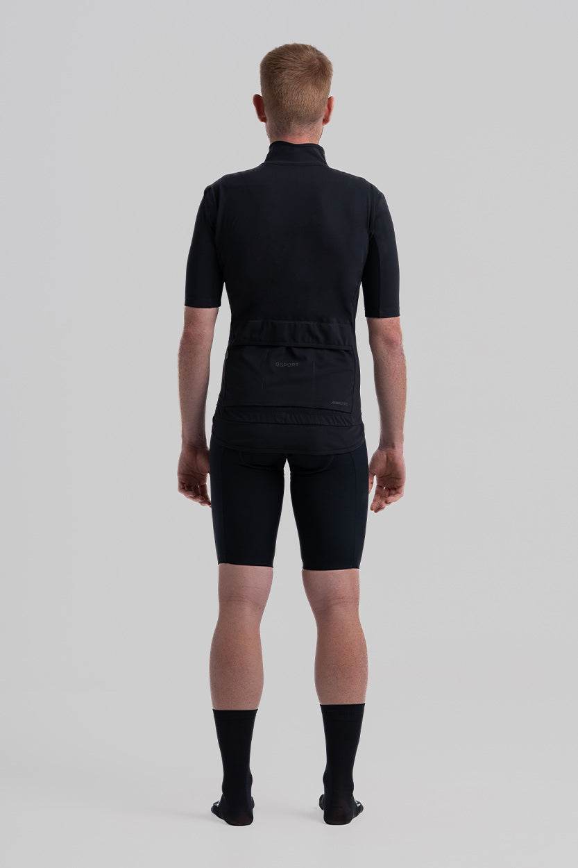 Chaqueta Aquazero Giau ciclismo negra waterproof corta