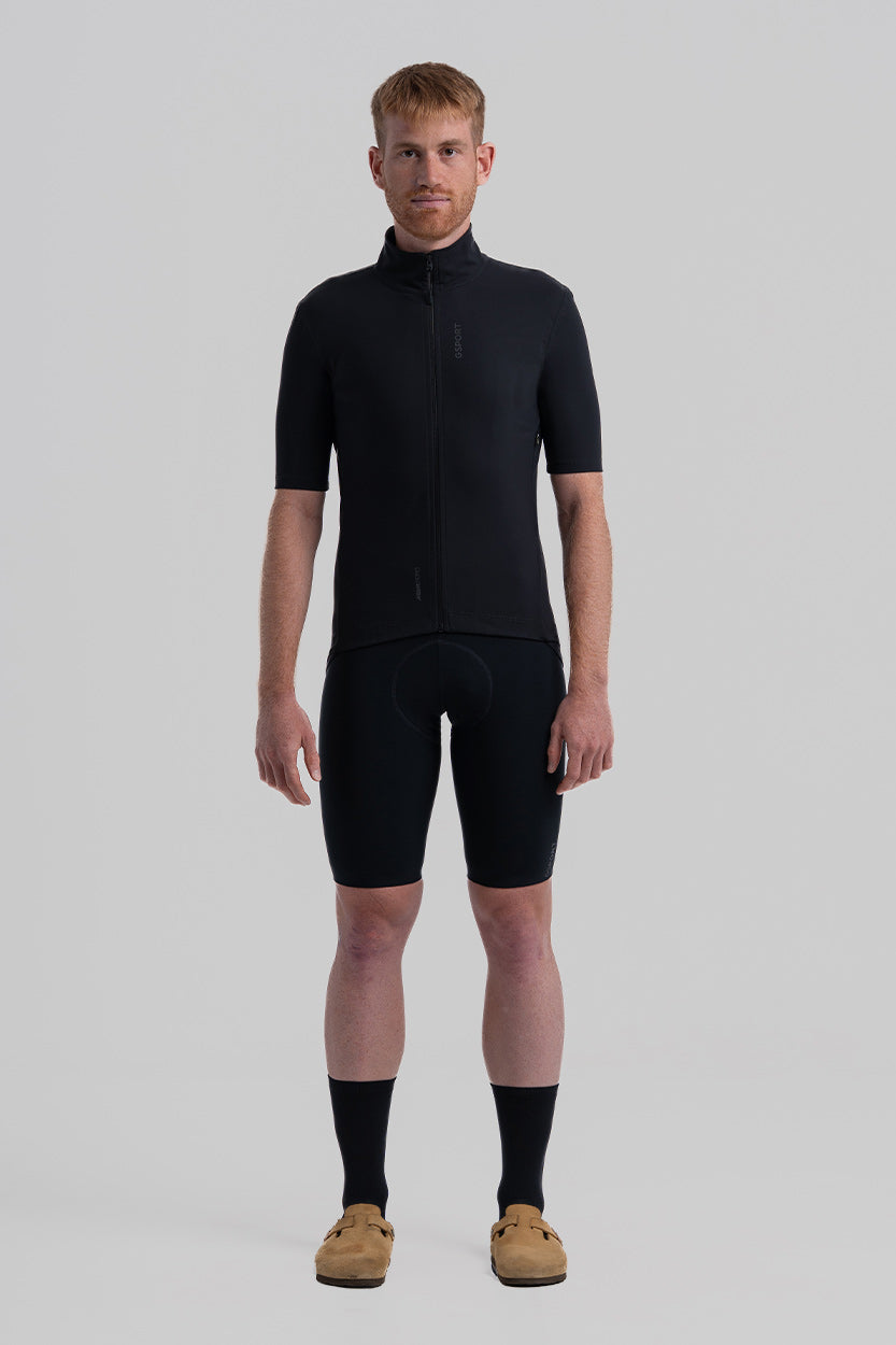 Chaqueta Aquazero Giau ciclismo negra waterproof corta