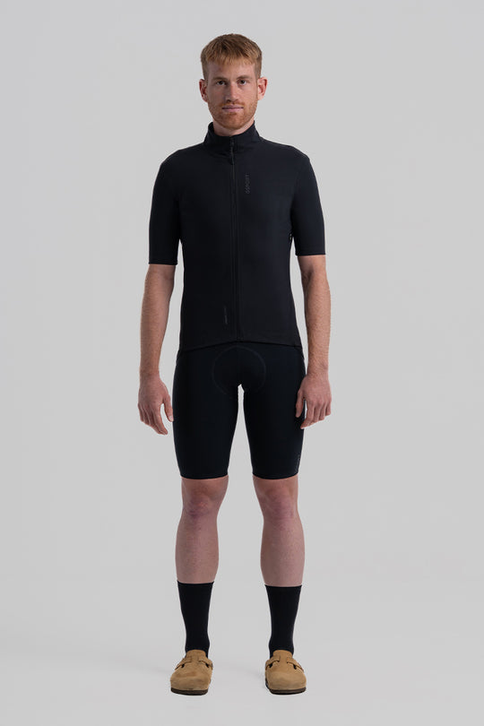 Chaqueta Aquazero Giau ciclismo negra waterproof corta