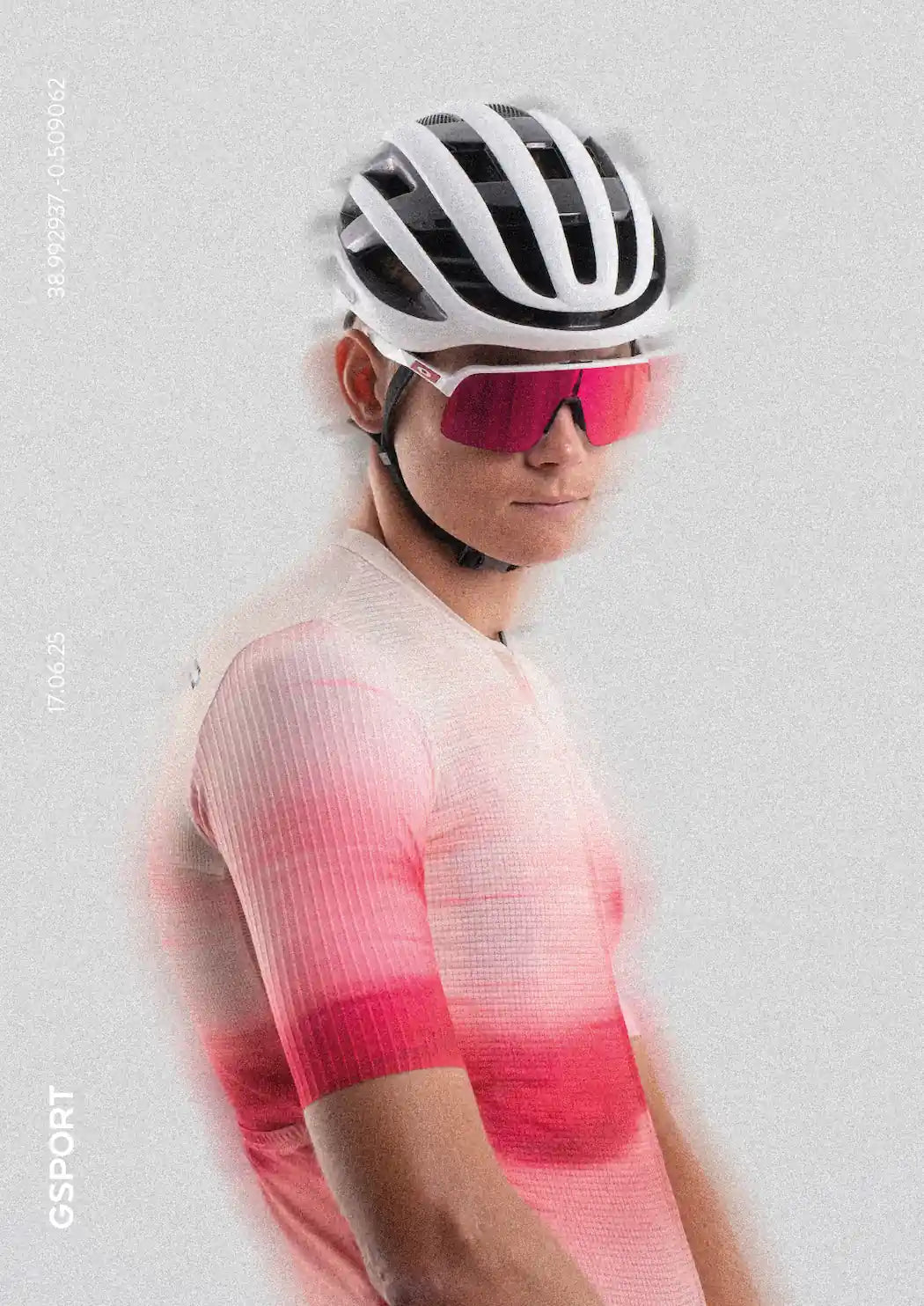 Maillot cicllismo hombre rosa y beige